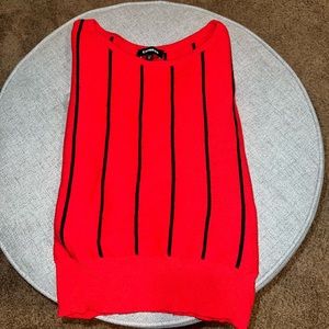 Express Red and black striped sweater medium